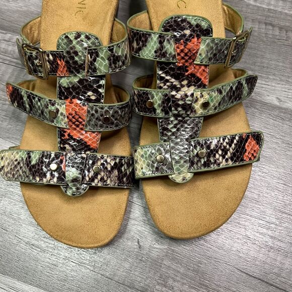 Vionic Radia Orthoic Mint Green Coral Snake Print Wedge Sandal Size 8 - Picture 7 of 9
